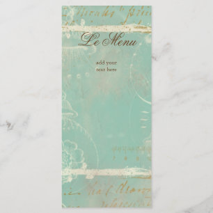 Blue Toile Rack-kaarten Menu