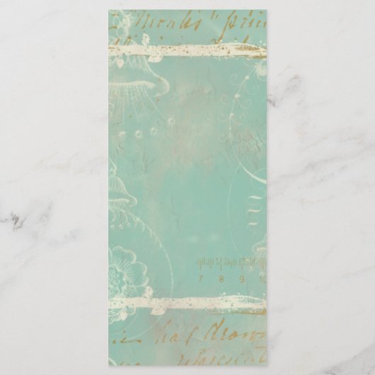 Blue Toile Rack-kaarten Menu (Achterkant)