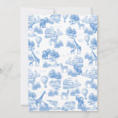 Blue Toile Safari Baby Shower Invitation (Dos)