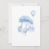 Blue Toile Safari Baby shower Kaart (Achterkant)