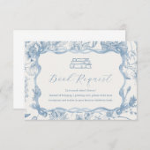 Blue Toile Teddy Bear Baby shower Boek Kaart (Voorkant / Achterkant)