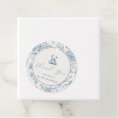 Blue Toile Teddy Bear Label (In situ)