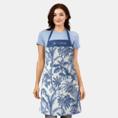 Blue Toile Tropical Boho Palm Tree Personalized Schort (Gedragen)