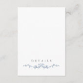 Blue Toile Wedding Details Behuizing Kaart Floral (Achterkant)