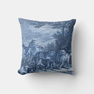  Blue Toile Whippets en andere Honden Kussen