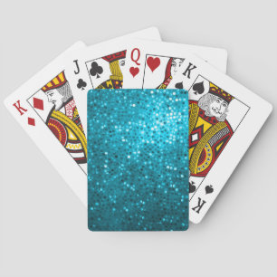 Blue Tones Retro Glitter en Sparkles 2 Pokerkaarten