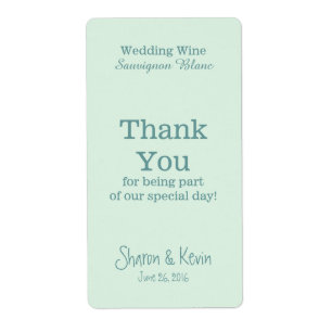 Blue Tones Wedding Wine Dank je Etiket