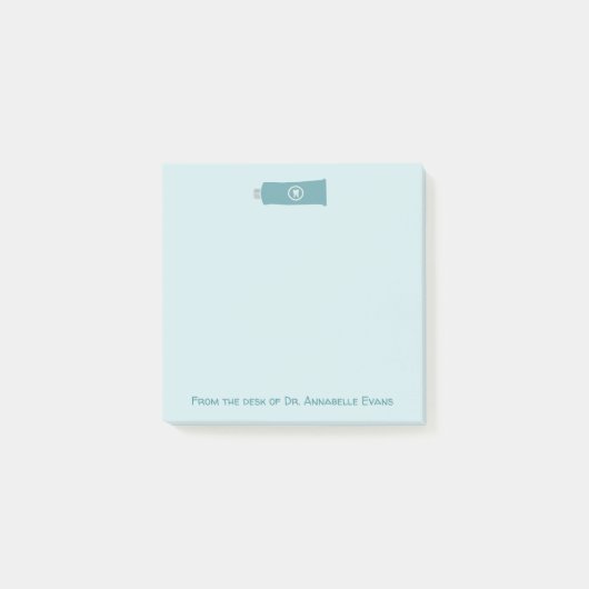 Blue Toothpaste Tube Dental Berichten Post-it® Notes (Voorkant)