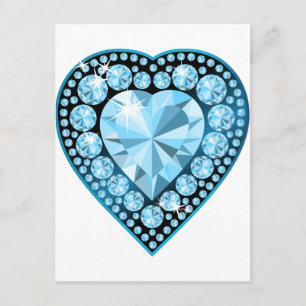 Blue Topaz Gem Heart Briefkaart