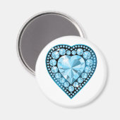 Blue Topaz Gem Heart Magneet (Voorkant / Achterkant)
