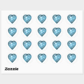 Blue Topaz Gem Heart Ronde Sticker (Vel)