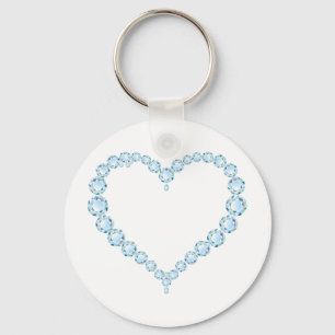 Blue Topaz Gem Heart Sleutelhanger