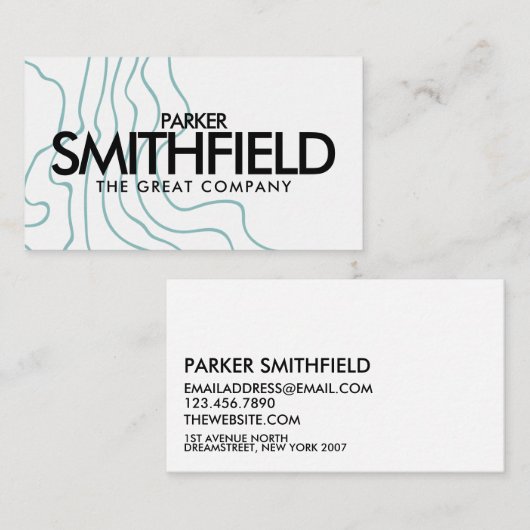 Blue Topography Pattern Visitekaartje (Voorkant / Achterkant)