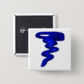 Blue Tornado Vierkante Button 5,1 Cm (Voorkant /achterkant)