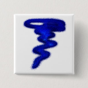 Blue Tornado Vierkante Button 5,1 Cm