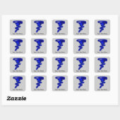 Blue Tornado Vierkante Sticker (Vel)