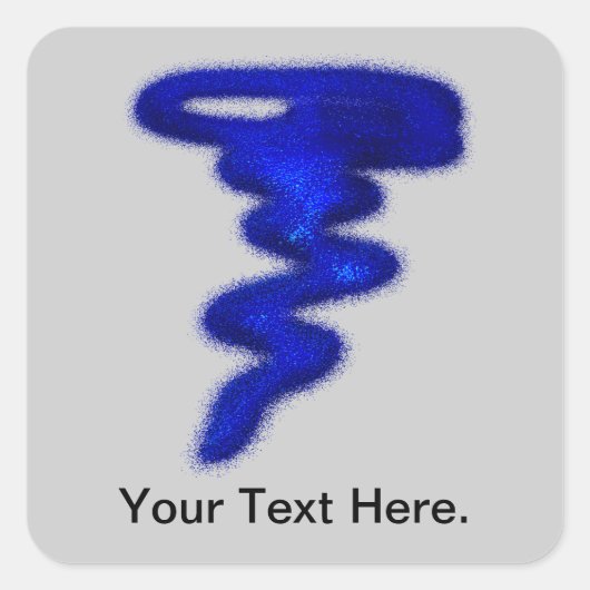Blue Tornado Vierkante Sticker (Voorkant)