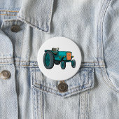 Blue Tractor Boerderij Life Ronde Button 7,6 Cm