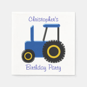Blue Tractor Design gepersonaliseerd verjaardagsfe Servetten