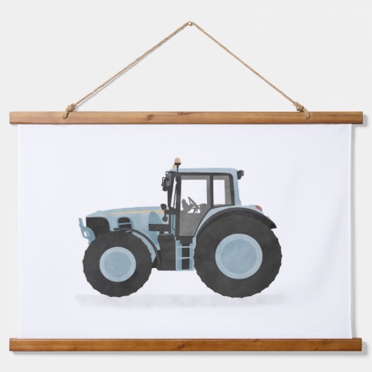 Blue Tractor Kinder Room Decor Hangend Wandkleed (Voorkant)