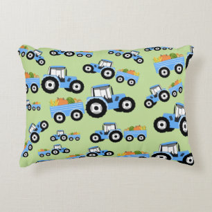 Blue Tractor Truck Boerderij Produce Accent Kussen