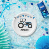 Blue Tractor Verjaardagsfeestje Papier Bord (Feest)