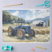 Blue Tractor Waterverf Decoupage Tissuepapier (Craft)