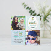 Blue Train 2 Photo Kids - Invitation d'anniversair (Debout devant)