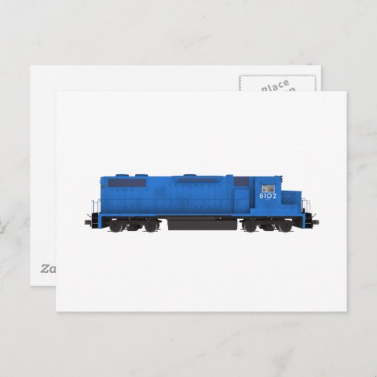 Blue Train Engine: Briefkaart (Voorkant / Achterkant)