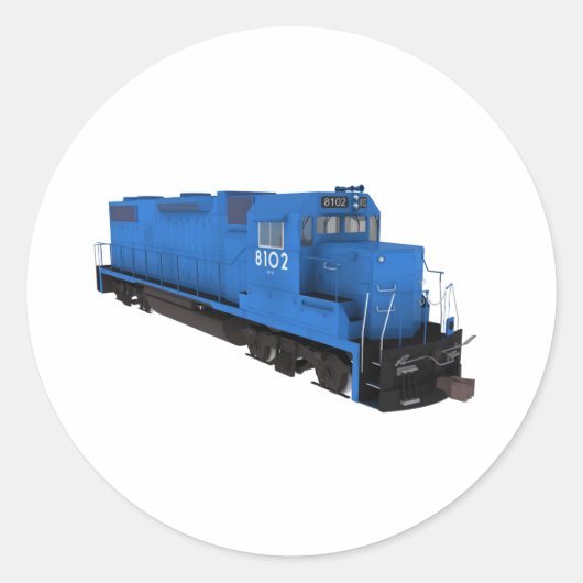 Blue Train Engine: Ronde Sticker (Voorkant)