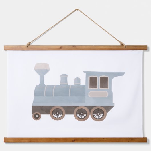 Blue Train Kinder Room Decor Hangend Wandkleed (Voorkant)