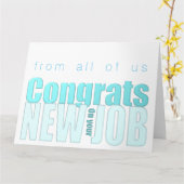 Blue Transparency Nouveau job Félicitations Carte (Fleur jaune)
