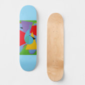 Blue Treble Clef Abstract Skateboard (Recto)