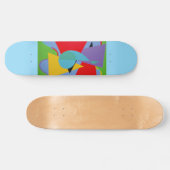 Blue Treble Clef Abstract Skateboard (Horz)
