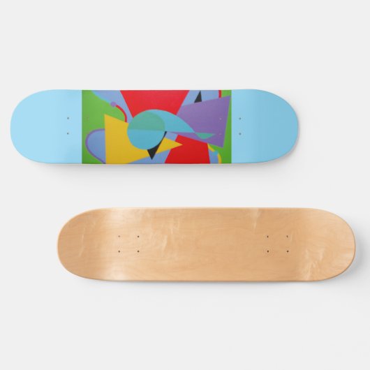 Blue Treble Clef Abstract Skateboard (Horizontaal)