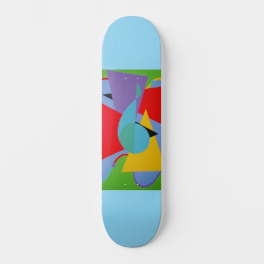 Blue Treble Clef Abstract Skateboard (Recto)