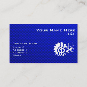 Blue Treble Clef; Muzieknoten Visitekaartje