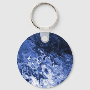Blue Tree Abstract Sleutelhanger