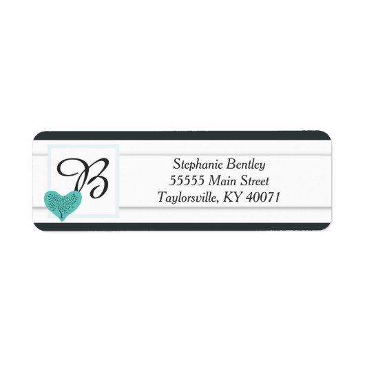 Blue Tree and Heart Return Address Label (Voorkant)