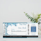 Blue Tree / Snowf Boarding Pass Faire-part de mari (Debout devant)
