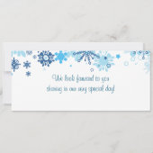 Blue Tree / Snowf Boarding Pass Faire-part de mari (Dos)