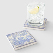 Blue Tree Toile de Jouy Gedrukt Stenen Onderzetter (Zijkant)