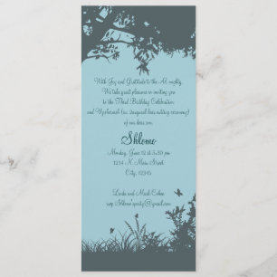 Blue Tree Upshernish Invitation Kaart