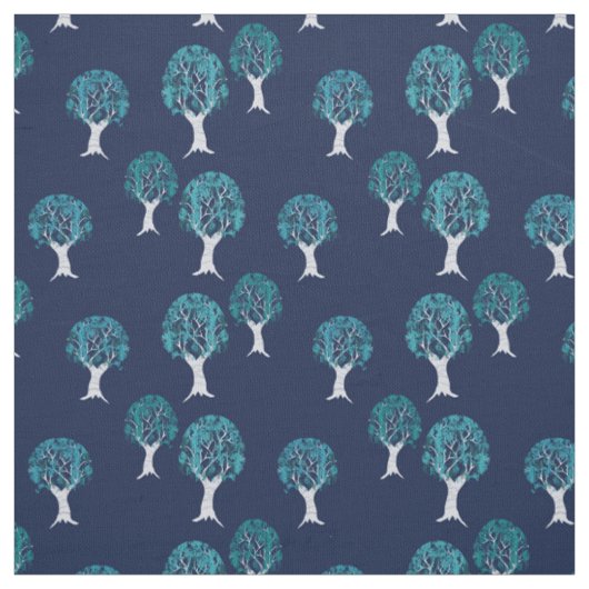 Blue Trees Stof (Swatch)