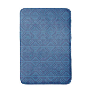 Blue Trellis Modern Stripe Squares en Diamanten Badmat