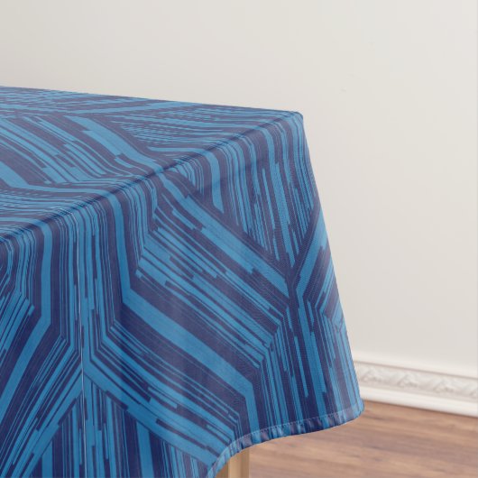 Blue Trellis Modern Stripe Squares en Diamanten Tafelkleed (Voorbeeld)
