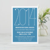 Blue Trendy 2014 Graduation Invitation (Debout devant)