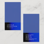 Blue Trendy Modern minimalist Simple Visitekaartje (Voorkant / Achterkant)
