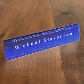 Blue Trendy Modern Professional Naambordje (Zijkant)