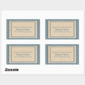 Blue Trendy Stripes Enregistrer Stickers Date (Feuille)